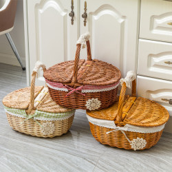 Rattan Storage Basket, Wicker Picnic Basket, Hand-Held Basket, Shopping Basket, Gift Basket, Fruit Basket, Cleaning Basket, Bamboo Basket, Flower Basket