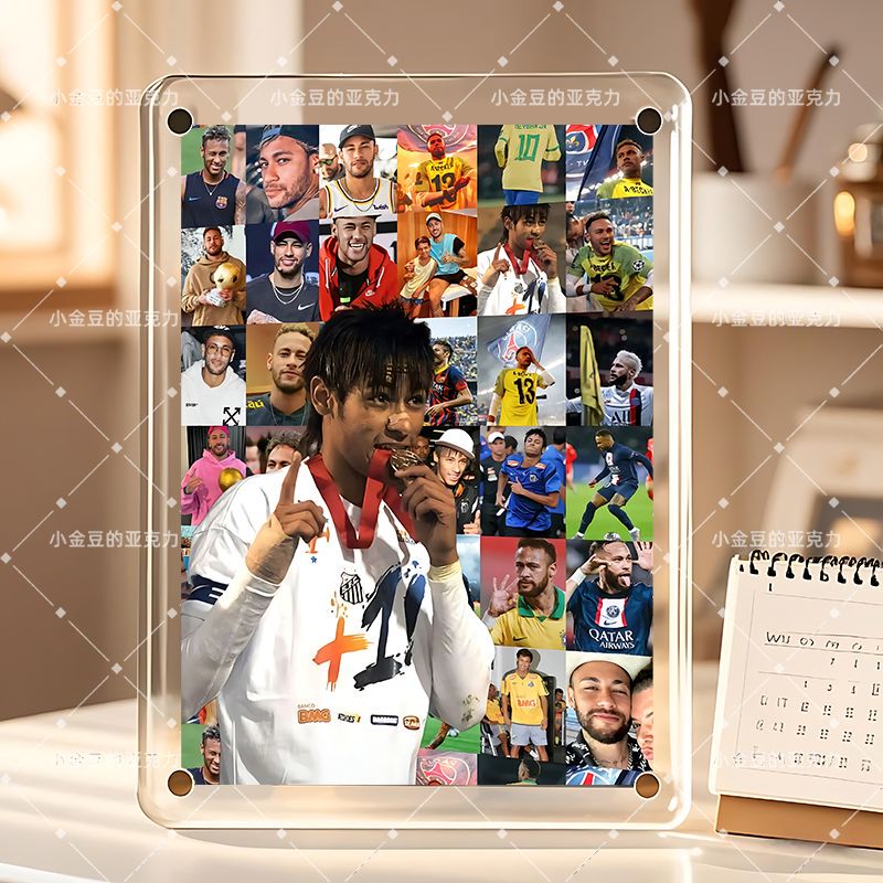 Neymar Football Star Peripheral Ornaments, Acrylic Magnetic Crystal Photo Frame Table Setting, a Complete Set of Gifts for Friends Neymar Football Star Peripheral Ornaments, Acrylic Magnetic Crystal Photo Frame Table Setting, a Complete Set of Gifts for Friends