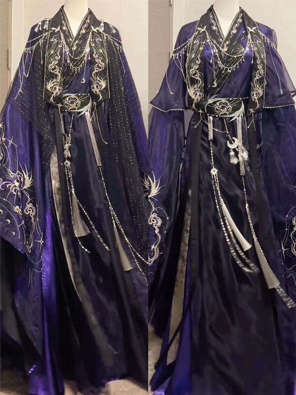 Jingyu Hanfu Ancient Style Unisex Heavy Embroidery Large Sleeve Costume for Film and Television Style Fairy Tale Original Cosplay Grand Priest Set Jingyu Hanfu Ancient Style Unisex Heavy Embroidery Large Sleeve Costume for Film and Television Style Fairy Tale Original Cosplay Grand Priest Set
