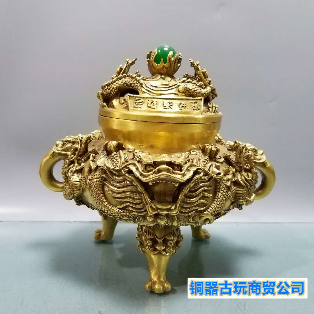 鋳銅製香炉（2） - 高岡銅器展示館 精工純銅原版香炉置物透かし彫り九