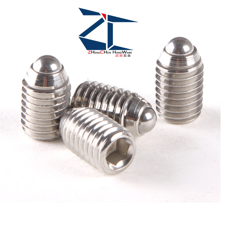 Stainless steel hexagonal wave ball spring positioning ball plug ZC 104-3 - M3 - M4 length optional