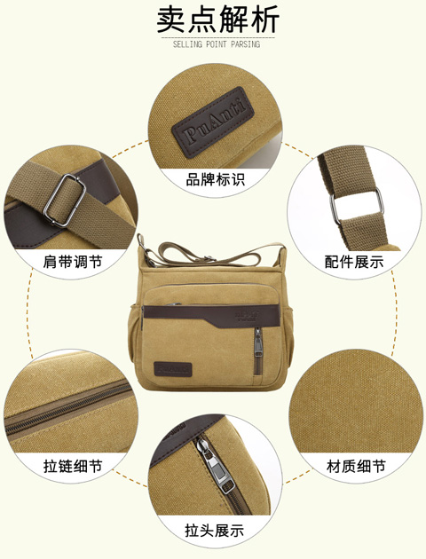 Túi đeo vai nam mới Túi vải Messenger Túi xách nam túi đeo chéo thể thao túi xách chéo túi xách charles & keith