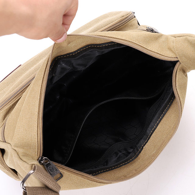 2024 ຜູ້ຊາຍ Canvas Bag ຜູ້ຊາຍ Crossbody ຜູ້ຊາຍ Bag Horizontal Style Casual Men's Bag Small Shoulder Bag Backpack Single Shoulder Crossbody Bag