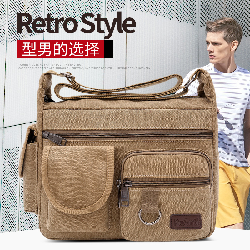 Man Bag Canvas Single Shoulder Bag Men Skew Satchel Bag for men's bag Bag Casual Sports Bag Fashion Tide Cross Bungbag Briefcase