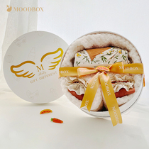 moodbox full moon newborn products Baby gift box Spring and summer long-sleeved cotton one-piece climbing suit ins cartoon suit