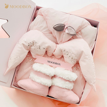 moodbox full moon newborn baby products Out of padded clothes ins Pink Princess one-piece suit gift box