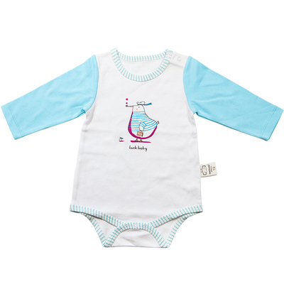 婴儿卡通包屁衣长袖新生儿三角哈衣