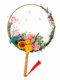 Dried flower fan diy material package immortal flower fan ancient fan children's handmade mother's day gift team building activity