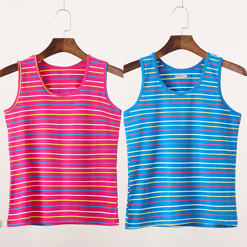 Women's Camisole Summer Thin Lycra Cotton High-Elastic Close-Fitting Body-Shaping Undershirt for Middle-Aged and Elderly, Plus Size Striped Women's Camisole Summer Thin Lycra Cotton High-Elastic Close-Fitting Body-Shaping Undershirt for Middle-Aged and Elderly, Plus Size Striped