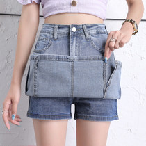 2021 New High waist split skirt a summer thin oblique split small denim skirt