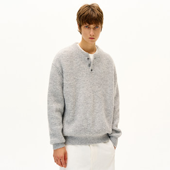 Madwitch wool blended henry collar knit sweater Madwitch wool blended henry collar knit sweater