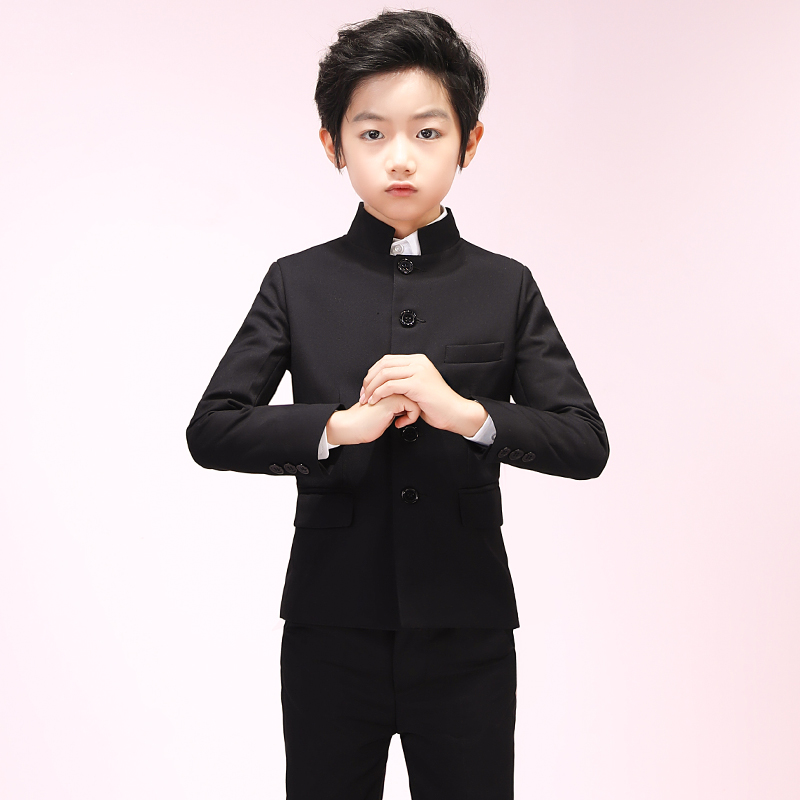 Boys Chinese tunic suit host dress formal wear children's suit May Fourth youth costume performance Chinese style fashion - Taobao
