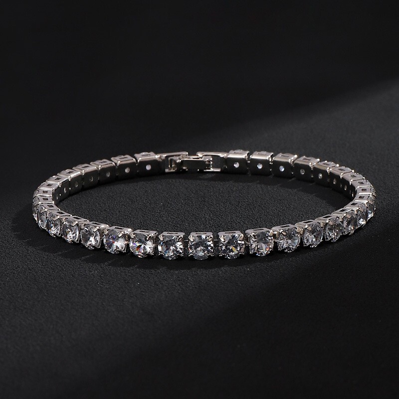 4mm Round Diamond Tennis Bracelet for Girls 2026 New Model Men's Couple Bracelet Light Luxury Niche Exquisite Friendship Bracelet 4mm Round Diamond Tennis Bracelet for Girls 2026 New Model Men's Couple Bracelet Light Luxury Niche Exquisite Friendship Bracelet