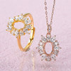 Set ring pendant holder 6*8mm sunflower ring