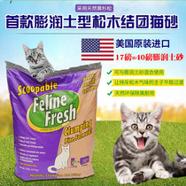 American Feifei Feline Fresh bentonite type pine clumps cat litter fine grain 17 lb 7 71kg