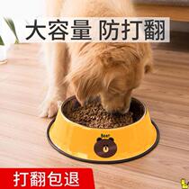 Kitten cat bowl Leak-proof food special self-service feeding large capacity double bowl mat food bowl Small anti-tipping stainless steel