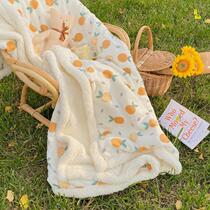 Sofa Blanket Cover Blanket Plush Cream Strawberry Double lamb suede blanket Autumn Winter Warm Soft Glutinous Blanket Teen Bedroom