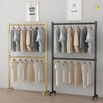Rental house Hanging Clothes Lifting rod clothes hat rack Two layers of hanging rack adjustable double layer domestic bedside suit shelf