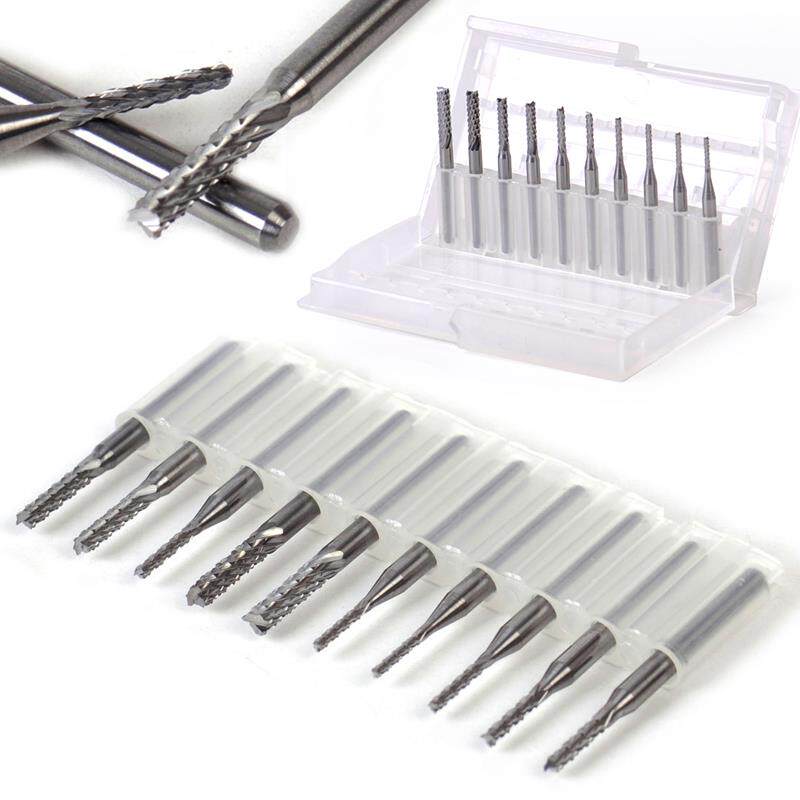 10pcs Corn Milling Cutter 1 3-3 175mm PCB CNC Engraving Tool