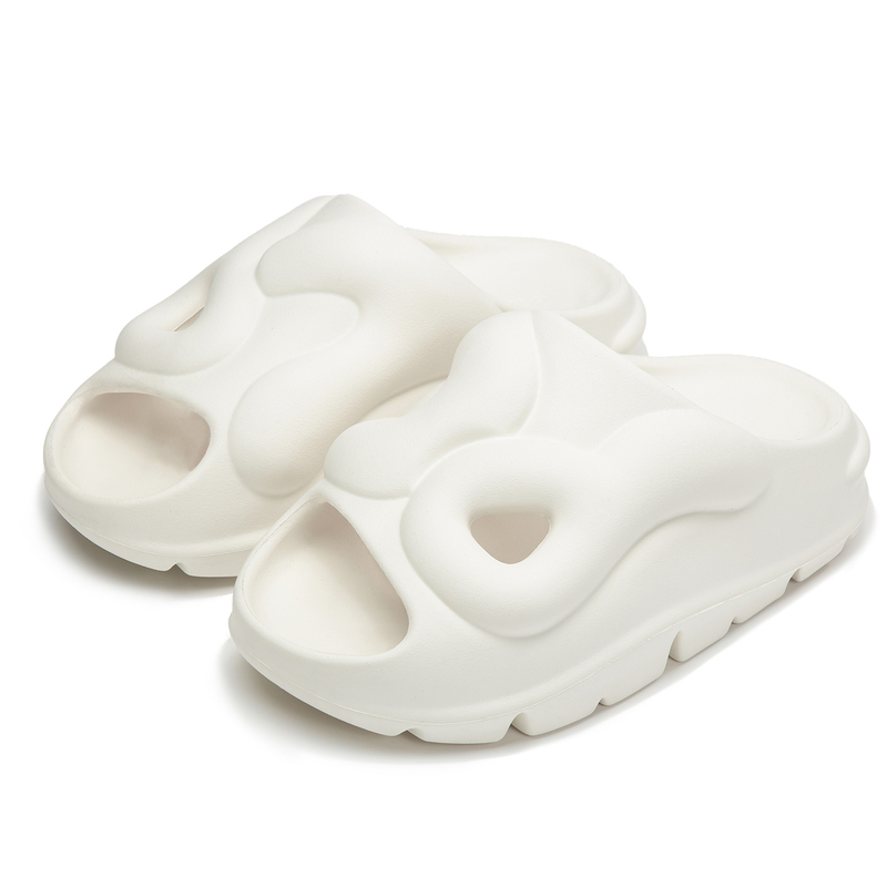 Pclp White Bread Slippers, Chinese Style Summer Couple Slippers, Unisex Cloud Bread-Shaped Slippers for Men and Women
