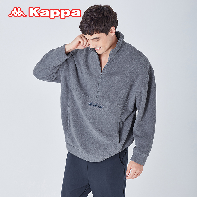 Kappa 22年秋季款 摇粒绒 情侣家居服外套  双重优惠折后￥99包邮 男、女2色可选