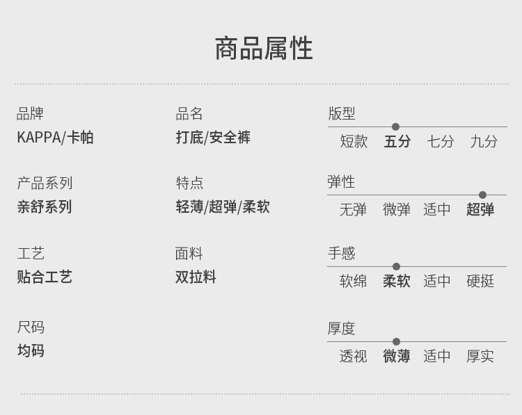 Kappa 女士 四面弹鲨鱼裤 2条 无痕打底可外穿 图10