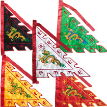 Five - color dragon flag double - sided embroidery antique flag five - color flag flag five - color flag factory