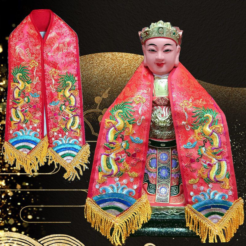 Gods of red Aya Shawl Gods Shawl King Dragon's Divine Divine decorated with a tissue cloth