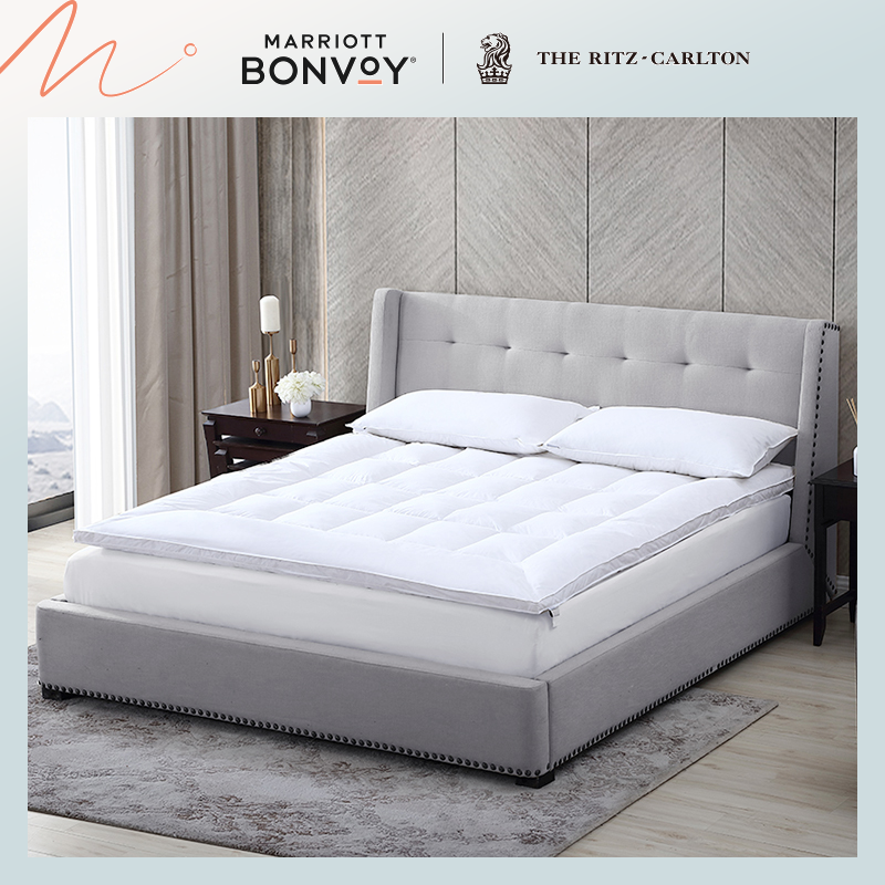 Lithcalton Hotel Feather Bed Bedding Five Star Hotel Bed Bedding White Goose Down Feather Cushion Passable Soft Mattress