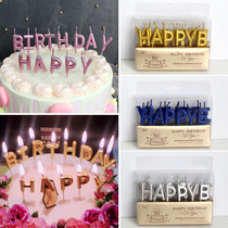 Nouveau Riche gold HAPPY BIRTHDAY HAPPY BIRTHDAY letter candle creative childrens year-old supplies direct sales