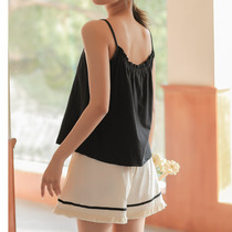 Cotton Nightdress Womens Summer Korean Spring and Autumn Student Home Clothes Cute Thin Sling Shorts Loose Pajamas Summer