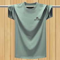 Summer pure cotton slim fit short sleeve t-shirt male loose Gats up and down sweatshirt Sweat Sweatshirt Fat Sub Round Collar Half Sleeve