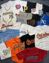 European and American baseball uniforms for men and women short-sleeved cardigans embroidered childrens hip-hop hip-hop jerseys training uniforms parent-child clothing