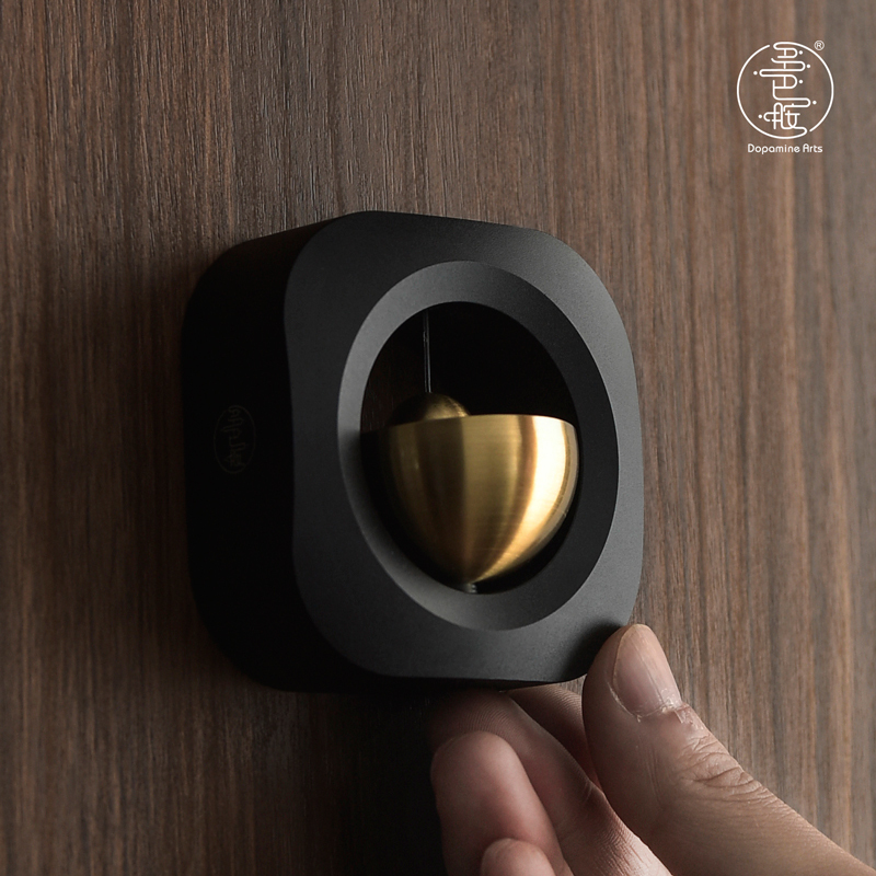 Dopamine Magnetic Door Chime Half-Moon Boat Japanese Handmade Refrigerator Magnet Entryway Copper Bell Sound Housewarming Gift