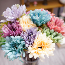 European oil painting style Fulang flower fake African chrysanthemum simulation flower retro small Daisy silk flower table decorative flower