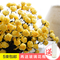 Life plain elegant 15 roses simulation bouquet fake Rose Bud fake flower bud fake flower Flower handmade flower