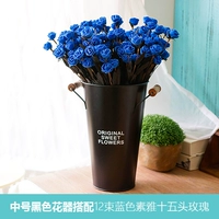 Средний номер черный +12 синяя элегантная роза