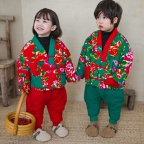 Northeast Great Flower Cotton Padded Jacket Baby Children Baby Children Suit Winter Outwear Cotton Clothes Men And Women Children Thickening Clip Cotton Cotton Clothing