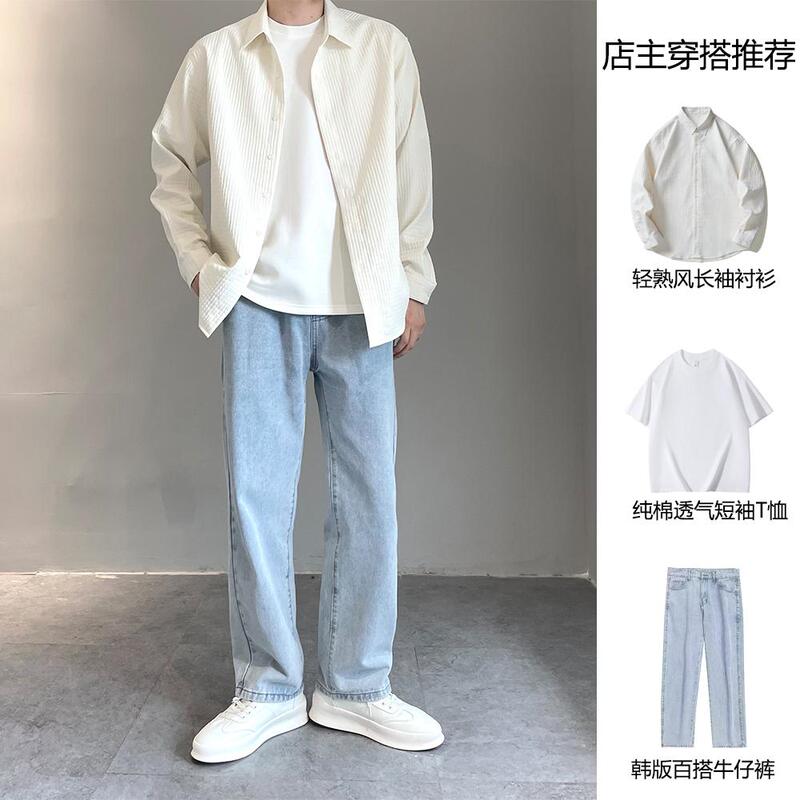 2025 New Korean-Style Corduroy Long-Sleeve Shirt for Men, Spring and Autumn Loose Casual Suit, High-End Shirt for Men, Trendy 2025 New Korean-Style Corduroy Long-Sleeve Shirt for Men, Spring and Autumn Loose Casual Suit, High-End Shirt for Men, Trendy