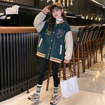 Girls jacket 2022 new Korean version of the foreign air What to do with baseball clothes Fashion CUHK Girl Spring and Autumn girl jacket blouses