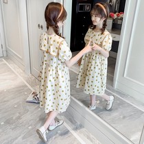 Girls dress for dress and summer clothes 2022 new foreign air CUHK Girl net red girl Round Point Princess dress Children dress Dresses