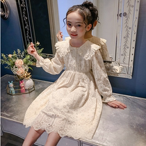 British next sara girl dress 2021 summer dress new childrens net red lace foreign air princess skirt