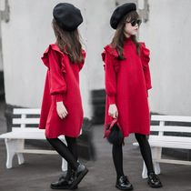 next sara girl dress 2021 Spring and Autumn new fashion Korean version of foreign atmosphere in the big child princess skirt