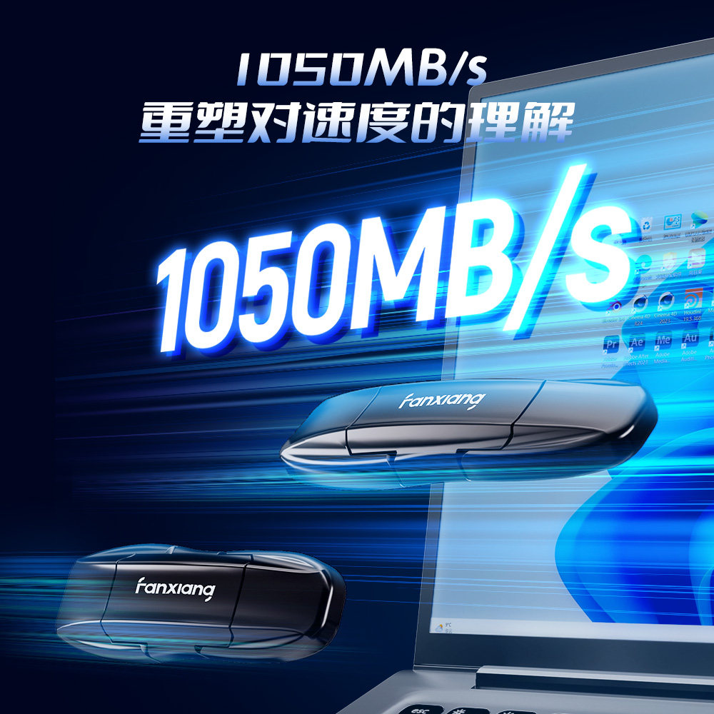 Fanxiang Ff952 High-Speed Solid-State USB Flash Drive with Large Capacity of 1T512G, Dual-Use for Mobile Phones and Computers, Type-C Dual Interface