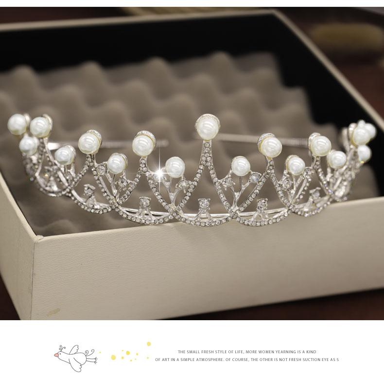 Vương miện tiara trẻ em phụ kiện tóc công chúa headband cô gái kẹp tóc cô gái khoan nước hoop chải tóc vương miện hiệu suất sinh nhật băng đô nữ
