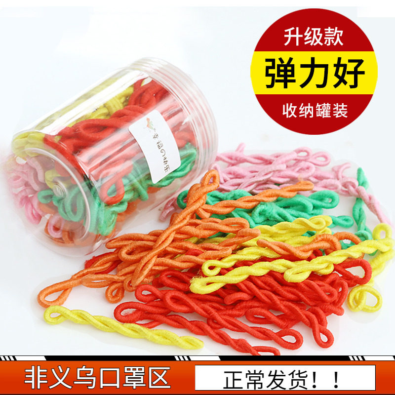 Children tie hair rubber band does not hurt hair baby hair band color girl high elastic headdress black simple hair band