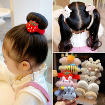 Children's plush hair band girls rubber band autumn and winter new don't hurt hair cute plush baby head rope little girl hair accessories