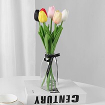 () Tulip Fake Flowers Emulation Floral Living Room Adornment Pendulum table Furnishing Plastic Flower Floral inserts