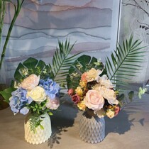 () INS emulated embroidered ball sunflower rose bonsai flower arrangement living-room table wine cabinet swing piece fake flower cover