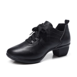 Демисезонные туфли, танцующая спортивная обувь, из натуральной кожи, мягкая подошва